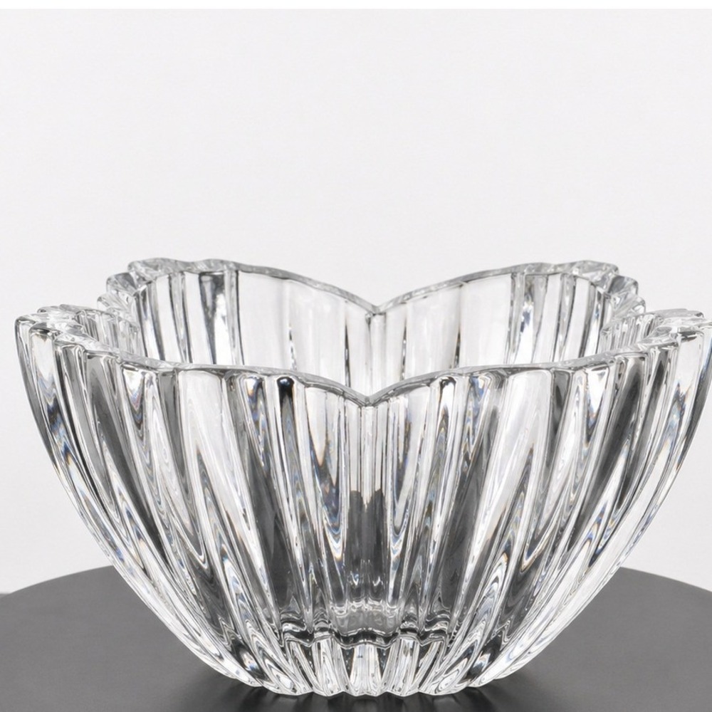 Mikasa Vintage Lydia Lead Crystal Tulip Bowl Crystal Ribbed Flower Dish Japan 6"
